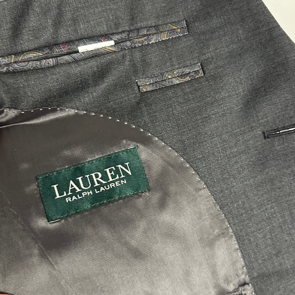 Ralph Lauren Mens Wool Blazer Sz 40R Dark Gray Professional Tailored Jacket Coat - Picture 5 of 16